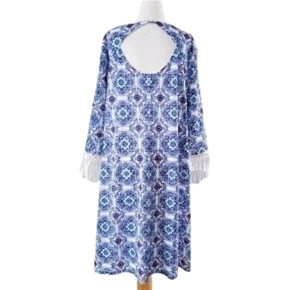 AVENUE PLUS GRECIAN FRINGE SHIFT DRESS SZ 2X - Picture 8 of 9